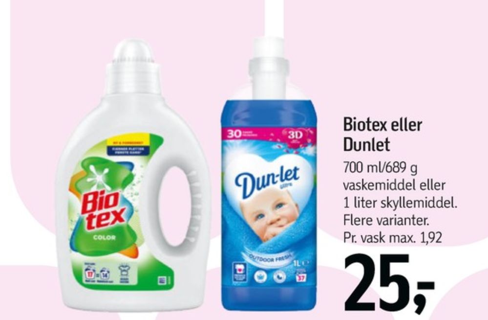 Biotex, Vaskemiddel-flydende