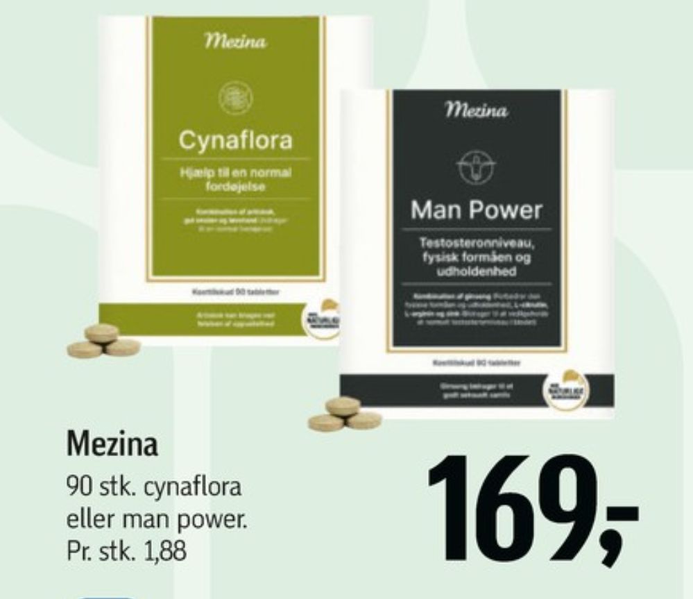 Mezina, Kosttilskud