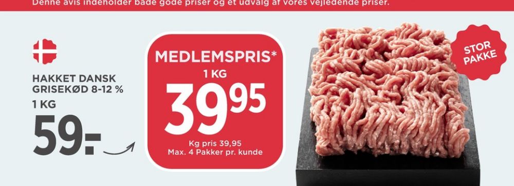 Hakket grisekød 8-12%
