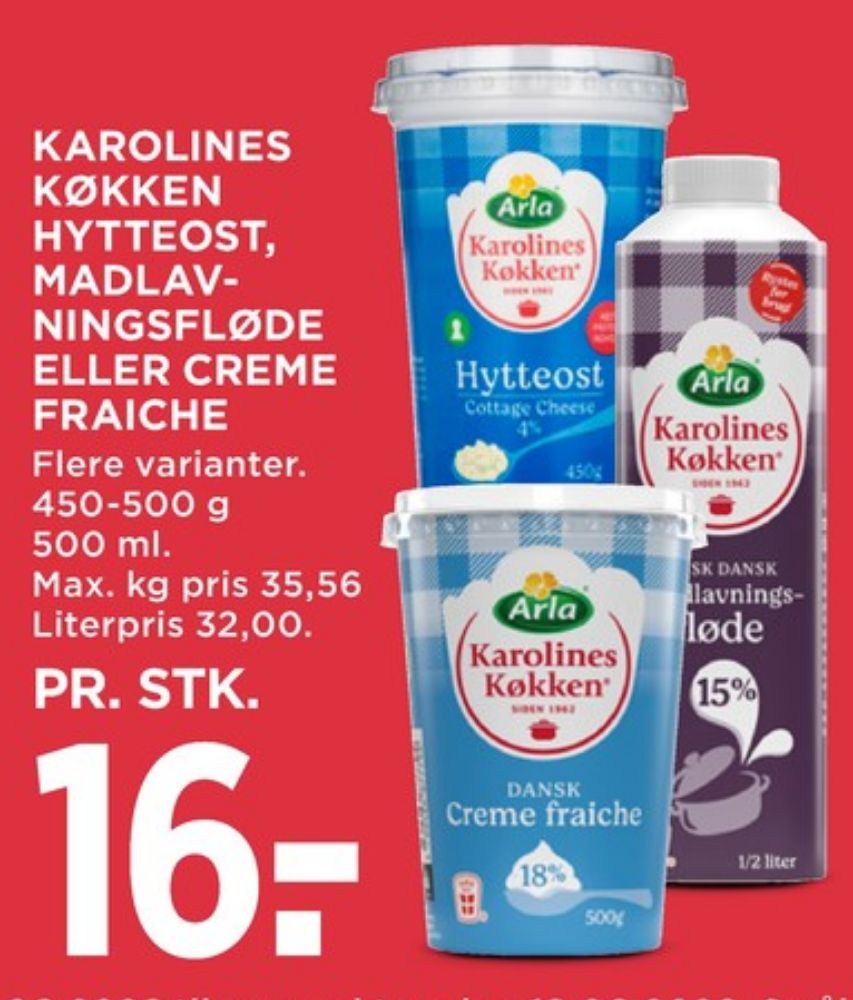 Karolines, Madlavningsfløde 15 %