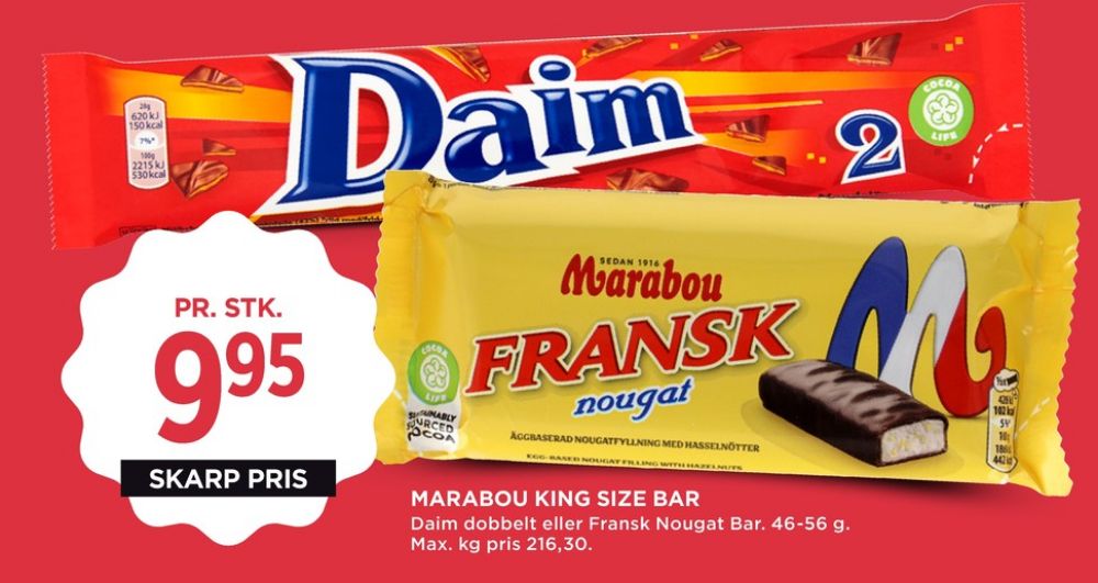 Marabou Fransk Nougat, Chokoladebar