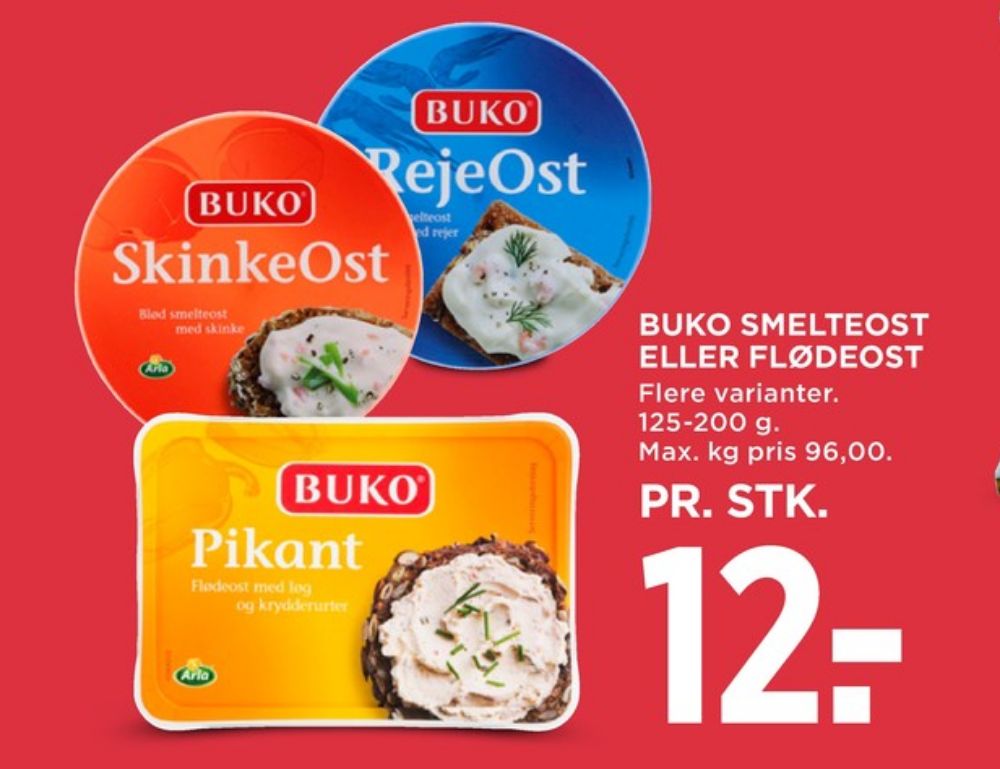 Buko Smelte, Smøreost Skinkeost