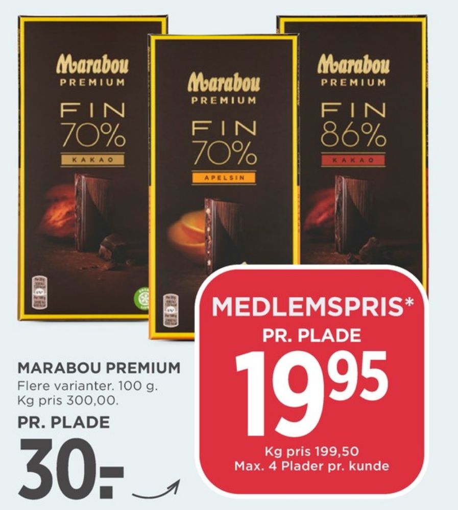 Marabou Premium, Chokoladeplade Fin 70% Appelsin