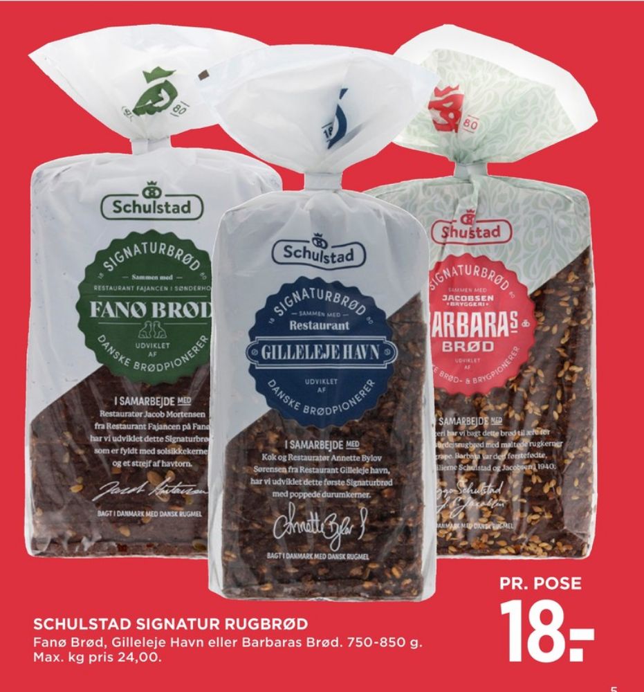 Schulstad Signaturbrød Restaurant Gillelejehavn, Rugbrødsskiver