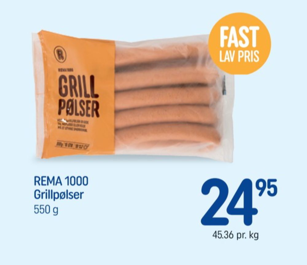 Rema 1000, Grillpølser