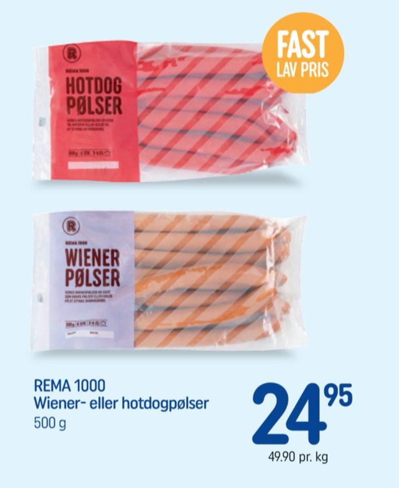 Rema 1000, Wienerpølser