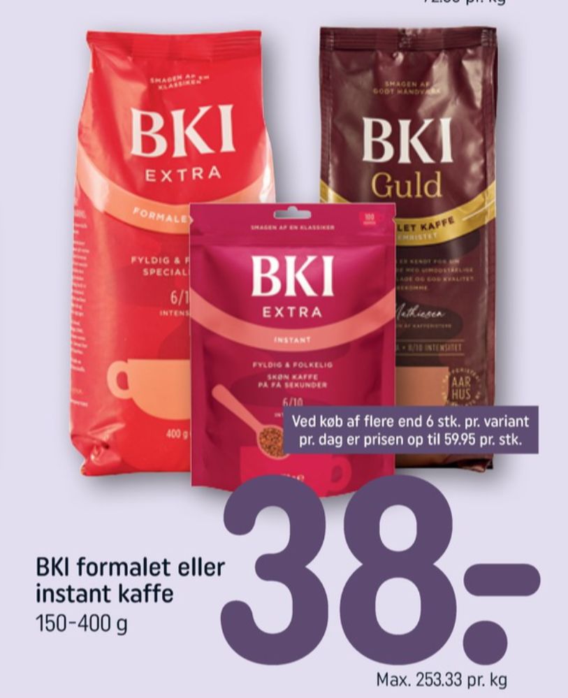 BKI Guld, Kaffe Formalet