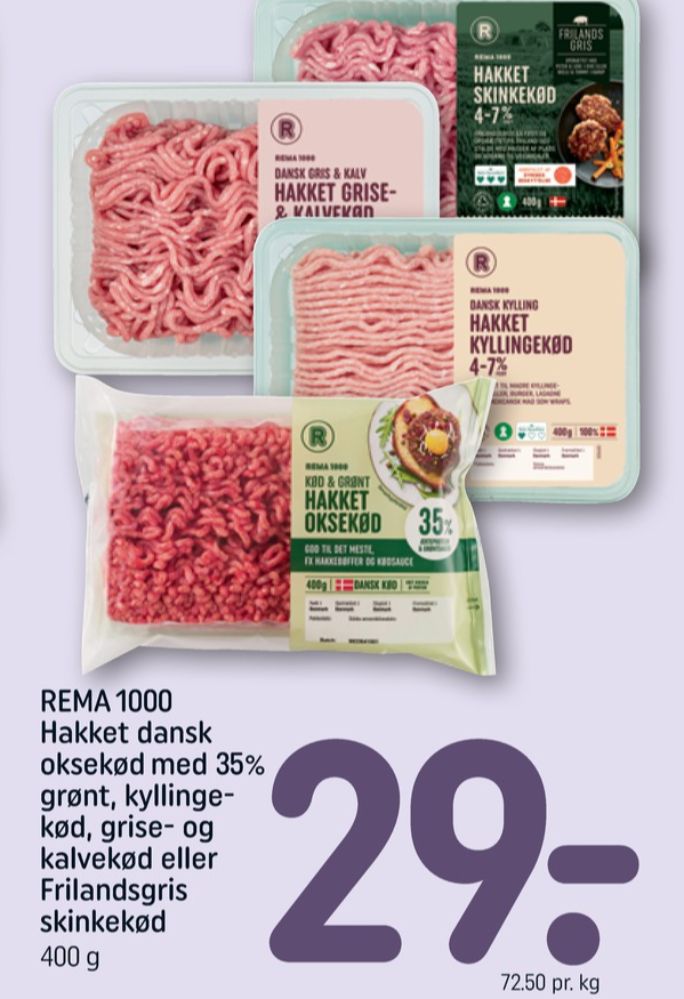 Rema 1000, Hakket Okse og Grønt 35%