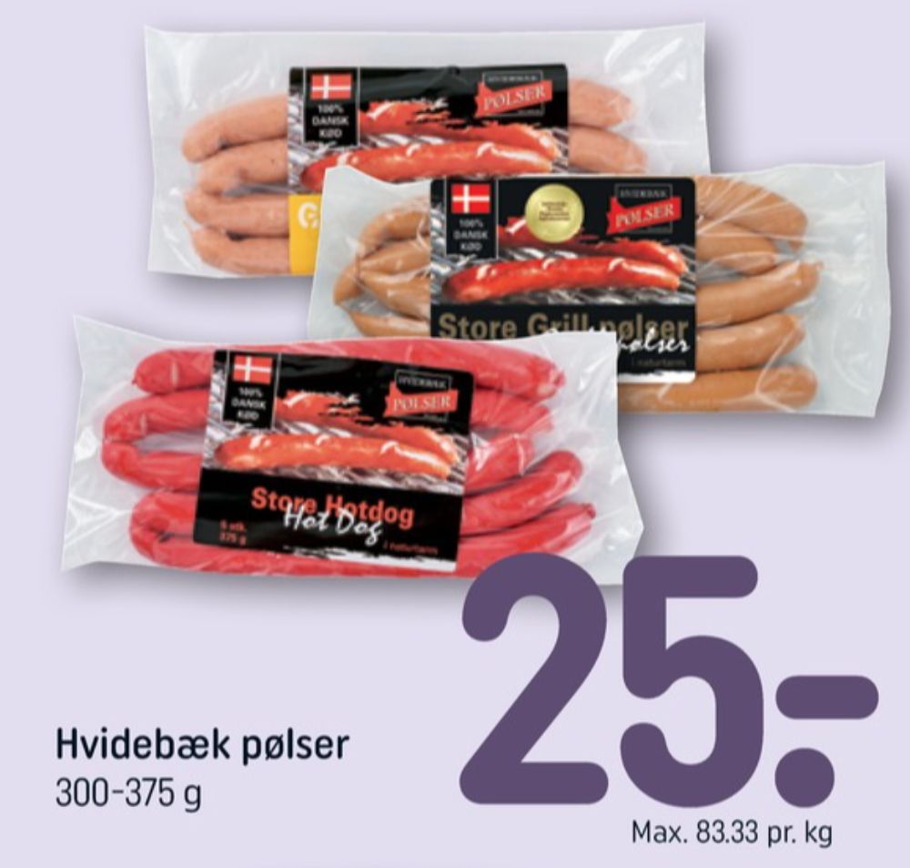Hvidebæk, Hotdogpølser