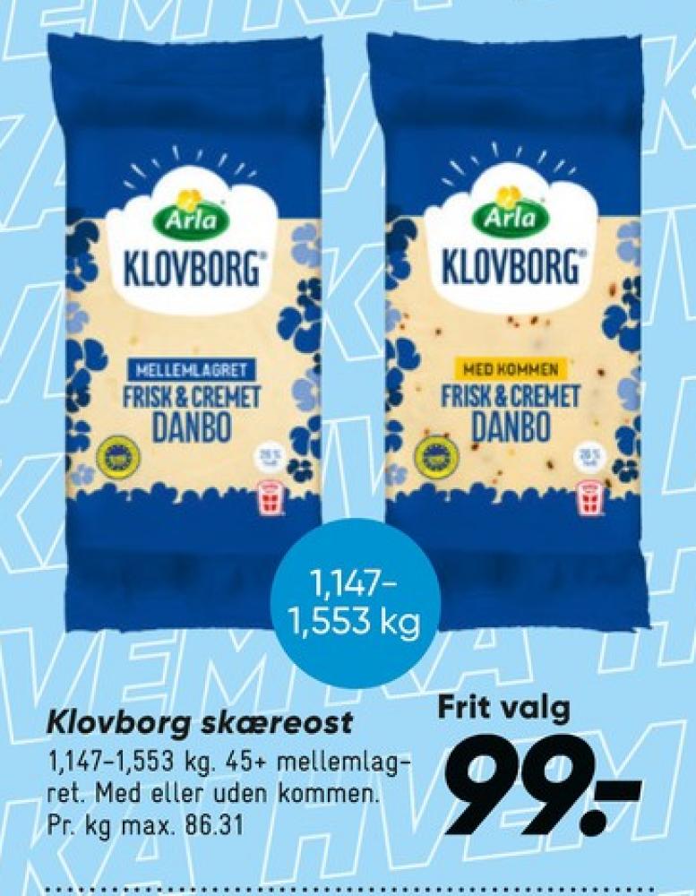 Klovborg, Skæreost Danbo Mellemlagret