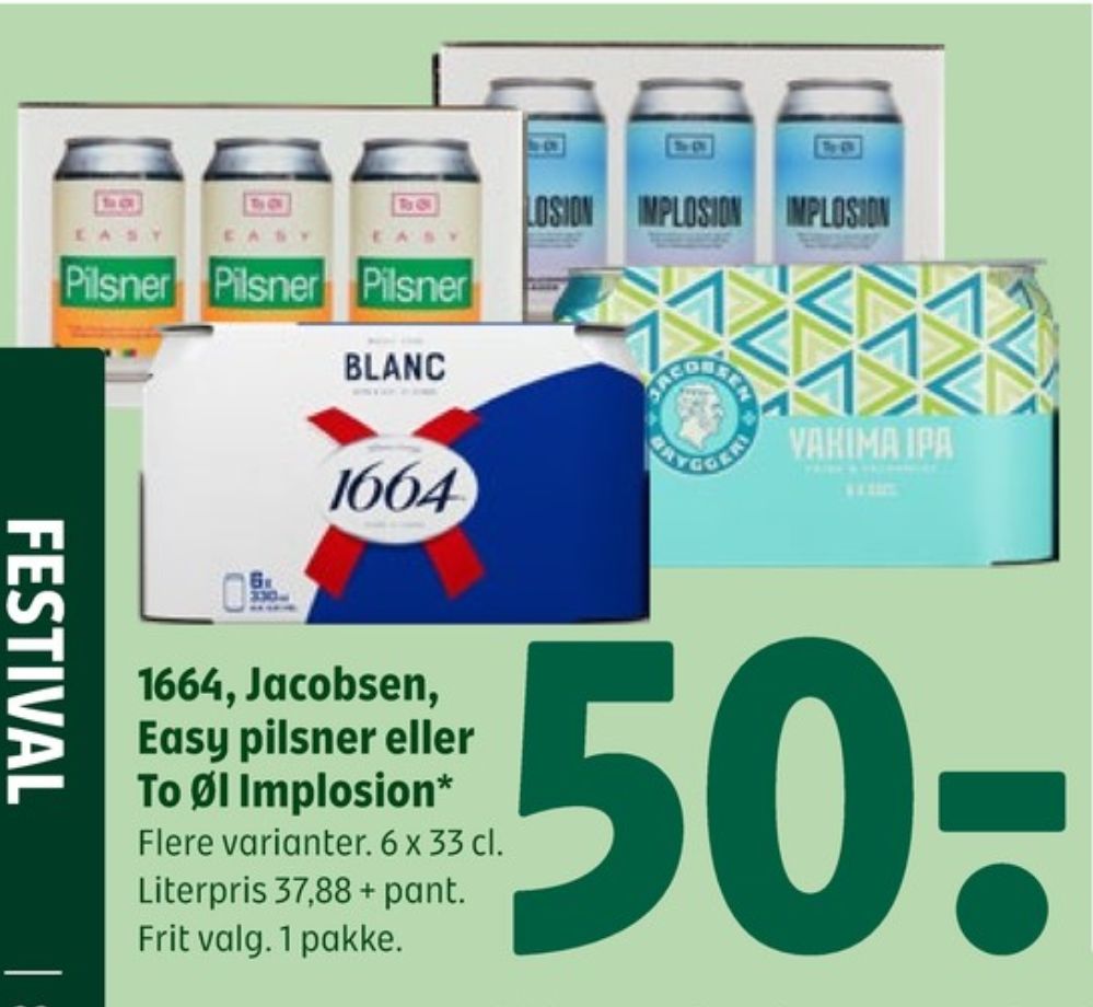 To Øl Implosion Lager, Øl - Alkoholfri 6 pk.