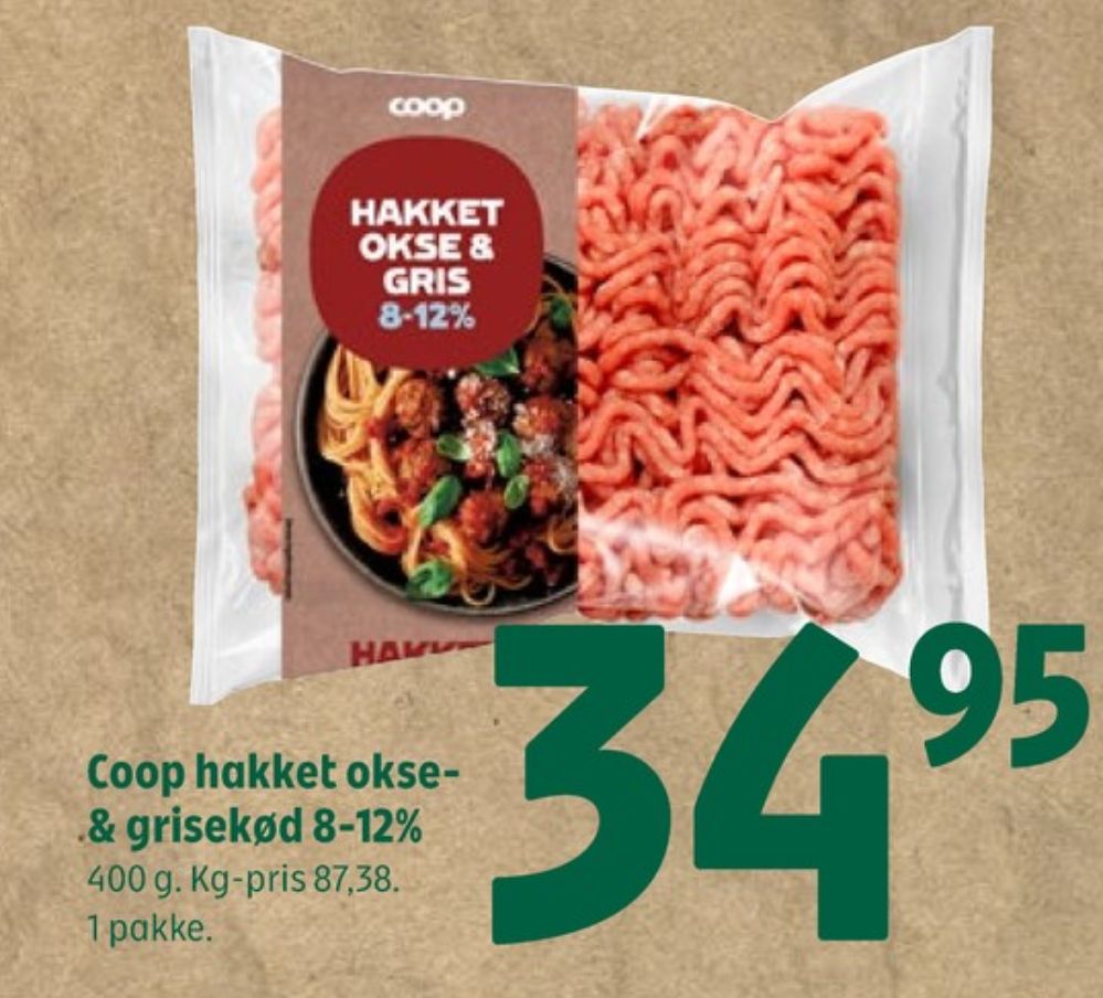 Coop, Hakket kalv og grisekød 8-12%
