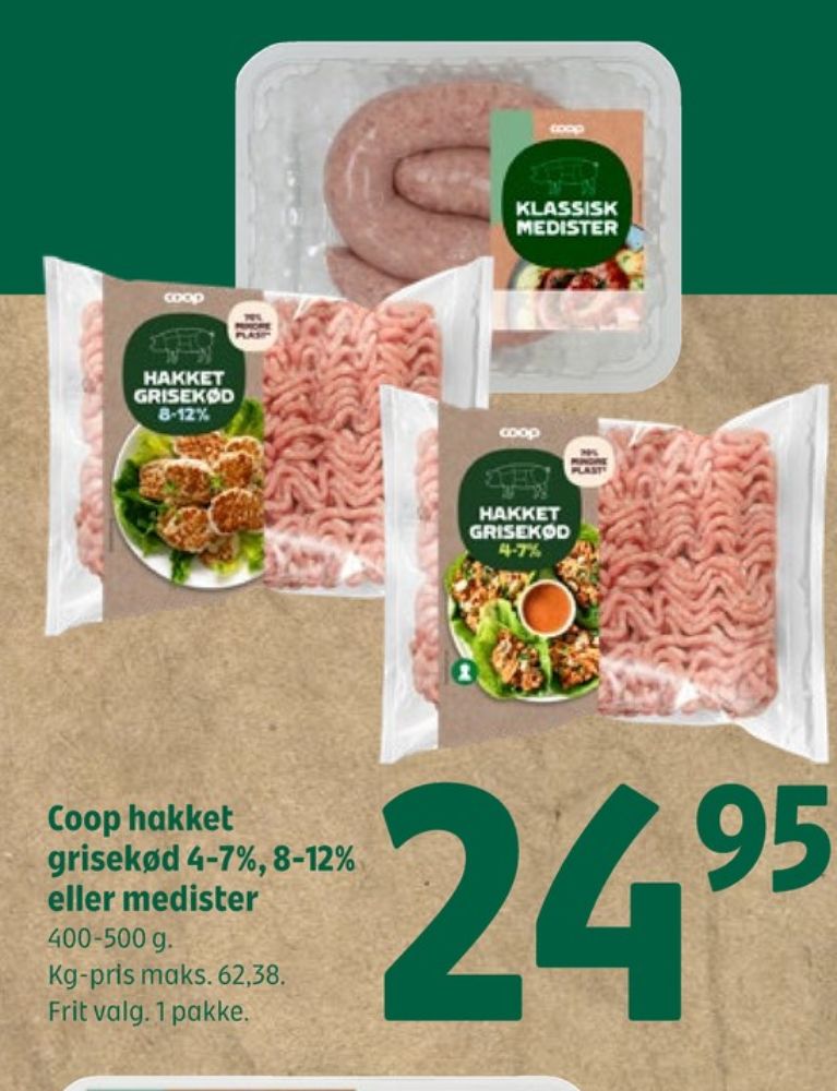 Coop, Hakket grisekød 8-12%
