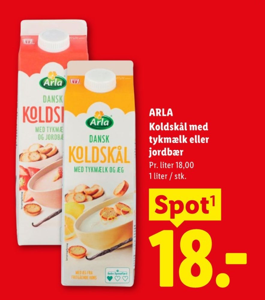 Arla, Koldskål Tykmælk & Jordbær