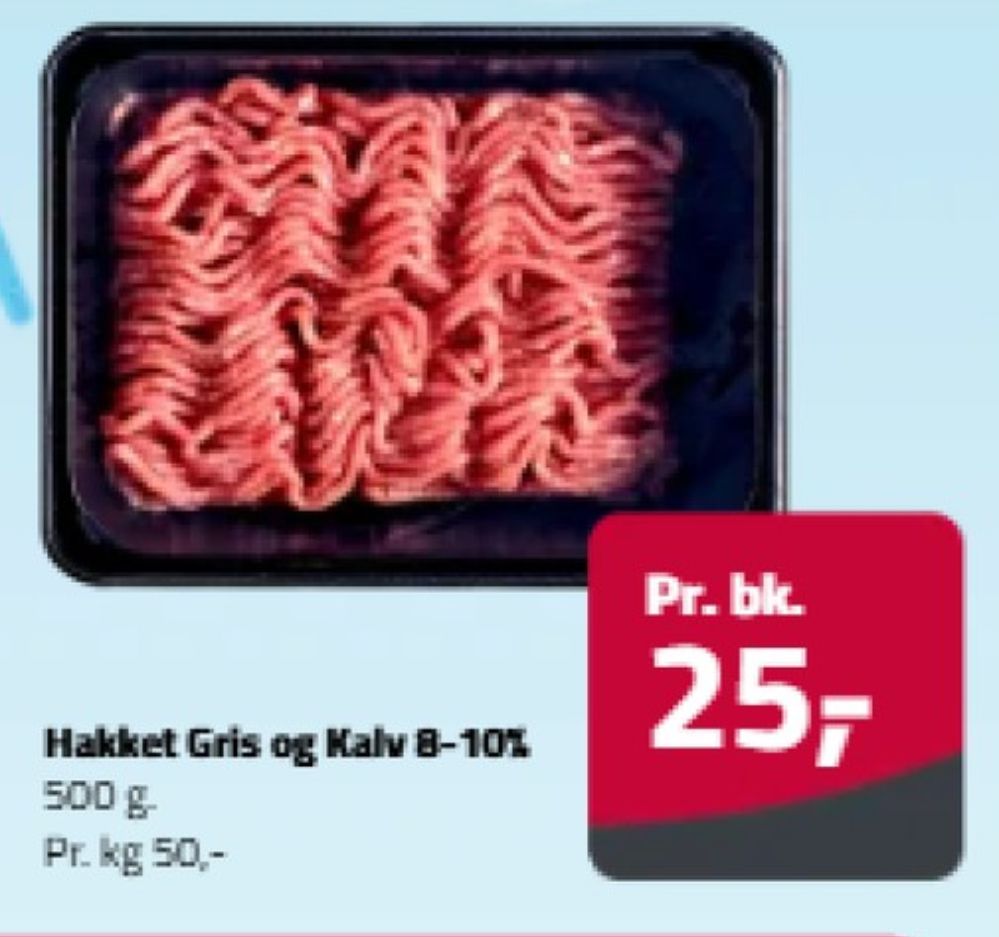 Hakket kalv og grisekød 8-10%