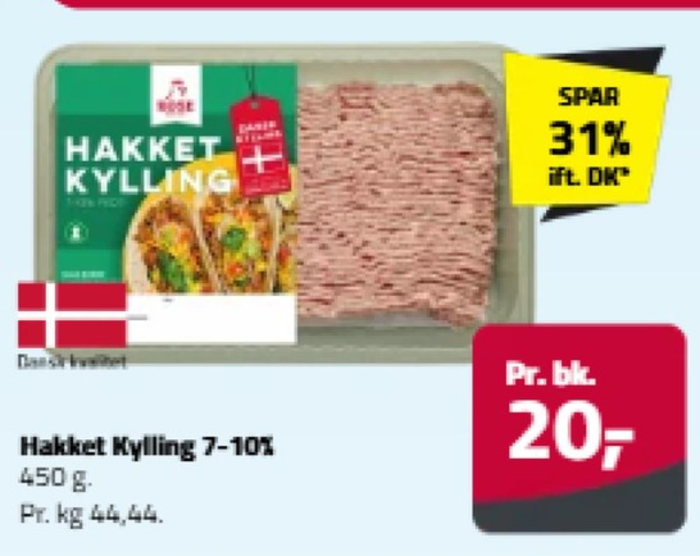Rose, Hakket kylling 7-10%