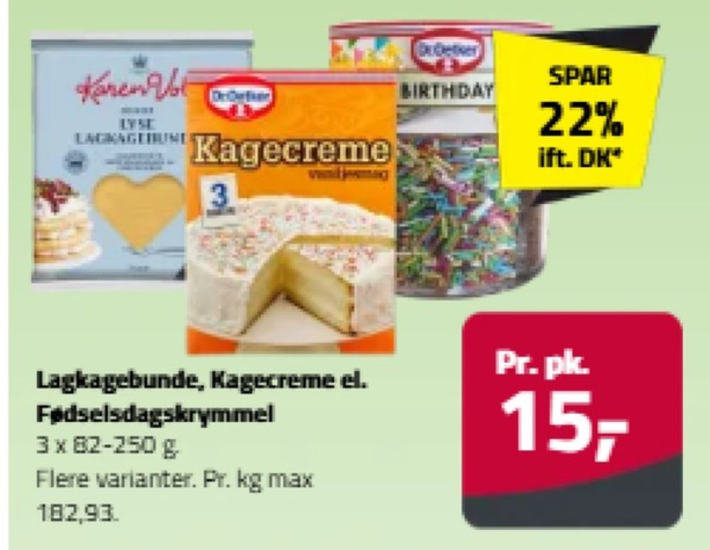 Dr Oetker, Kagecreme