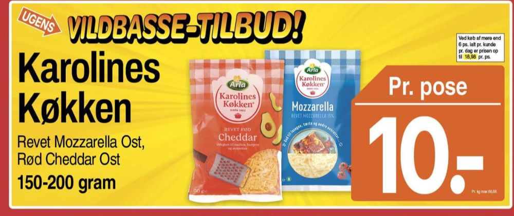 Karolines, Revet ost Mozzarella