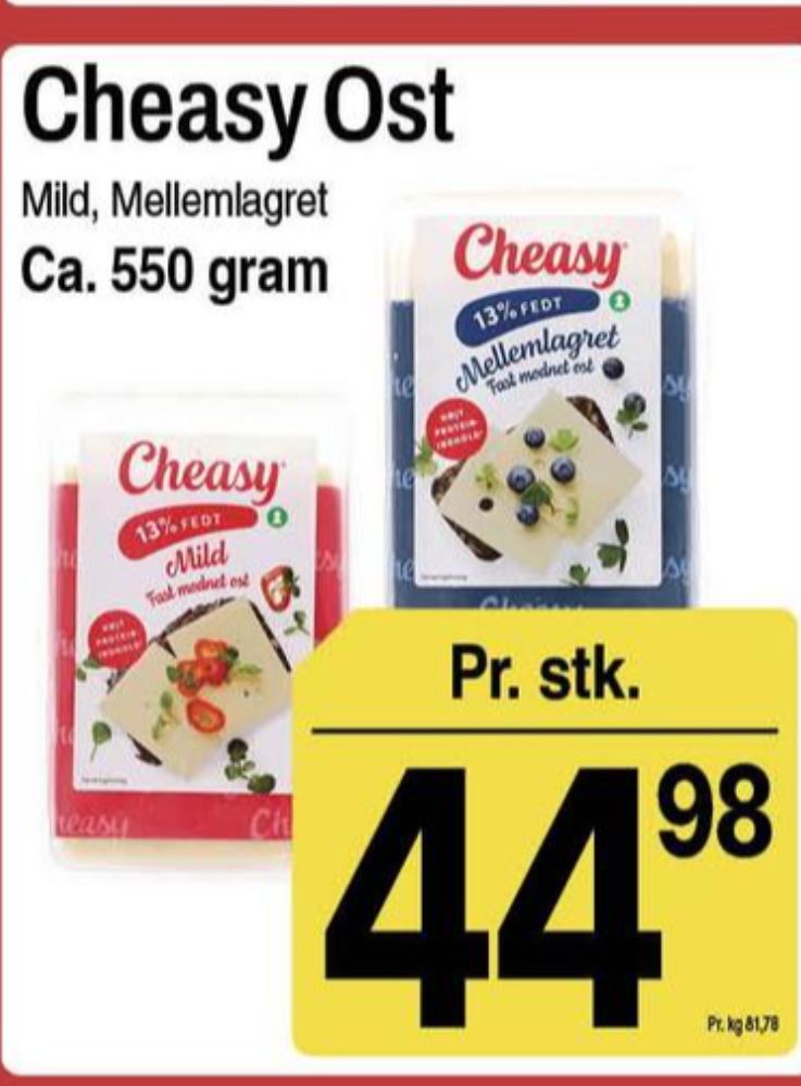 Cheasy, Skæreost Mellemlagret