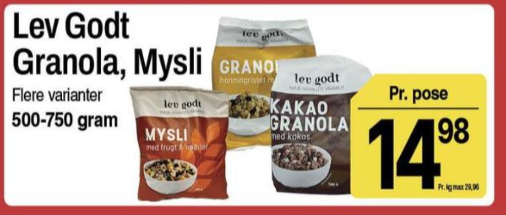 Lev Godt, Müsli