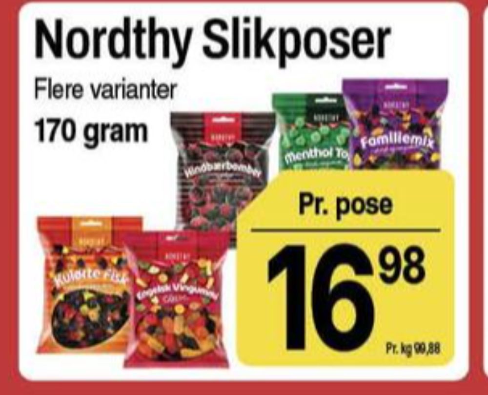 Nordthy Kulørte Fisk, Slikposer