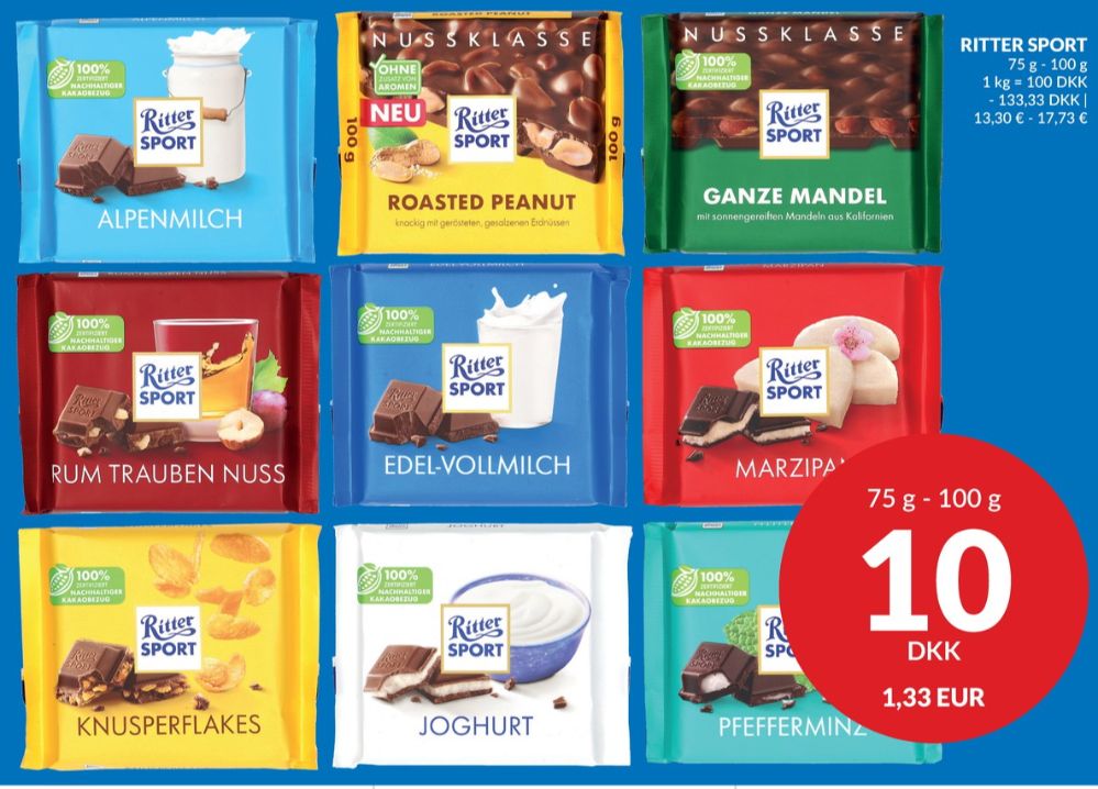 Ritter Sport, Chokoladeplade Rum, Trauben & Nuss