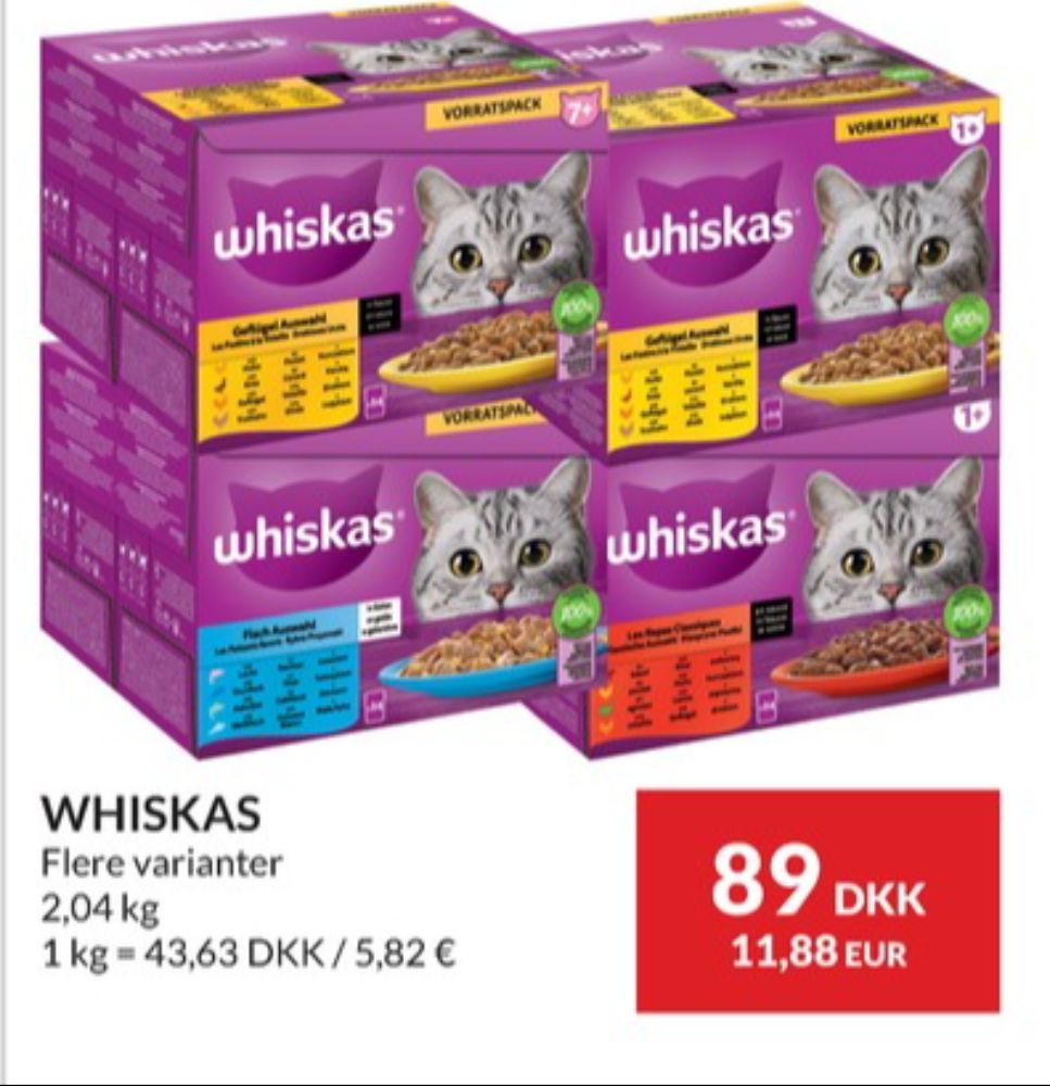 Whiskas, Kattefoder