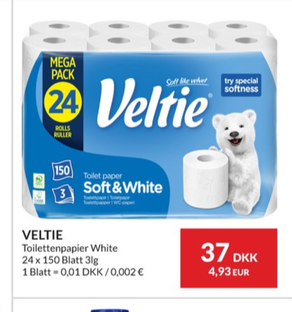 Veltie, Toiletpapir
