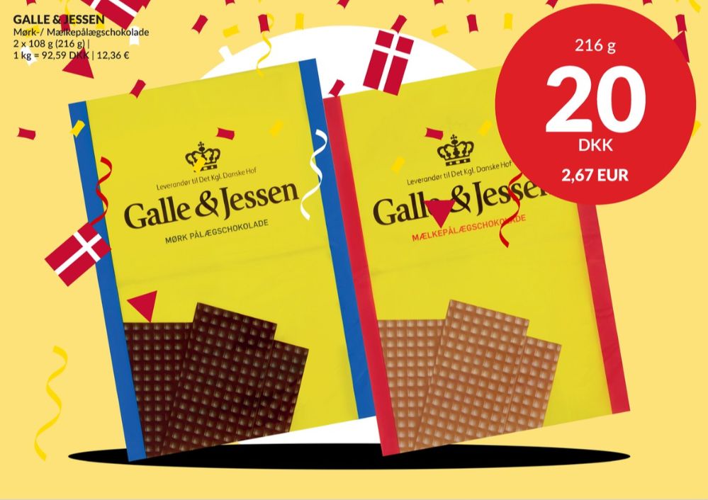 Galle & Jessen, Pålægschokolade Mørk