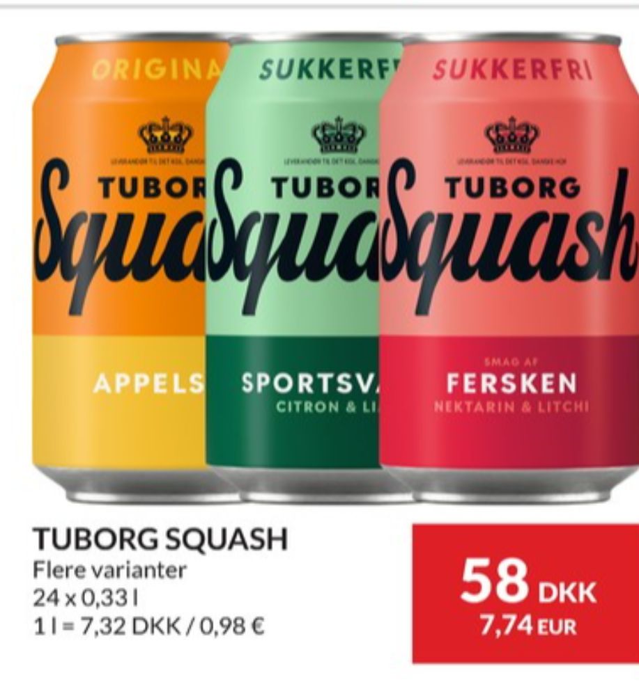 Tuborg Squash, Appelsinsodavand 24 pk.