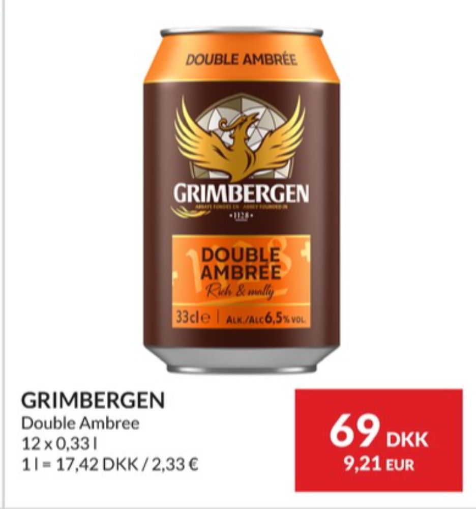 Grimbergen Double Ambrée, Specialøl 12 pk.