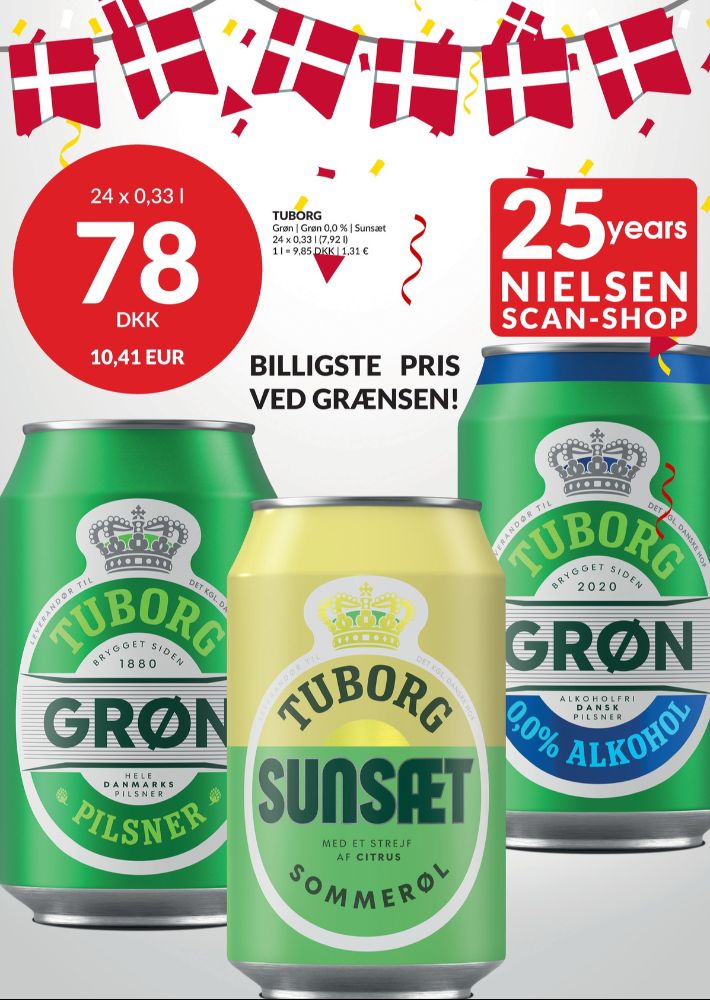 Tuborg Grøn 0,0, Øl - Alkoholfri 24 pk.