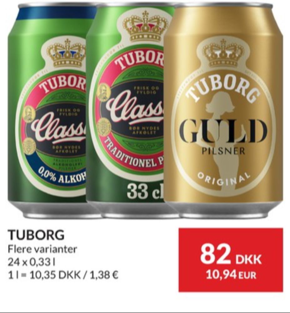 Tuborg Classic, Øl 24 pk.