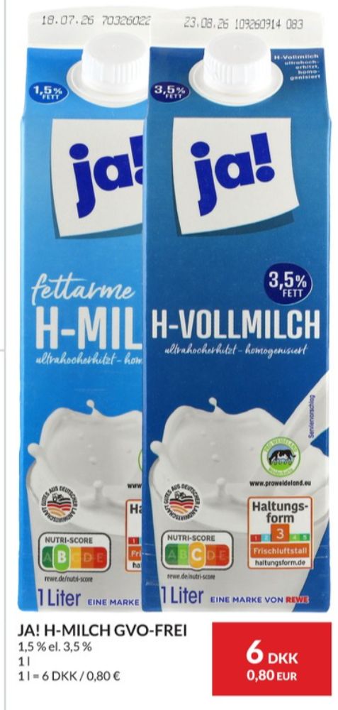 ja!, Mælk