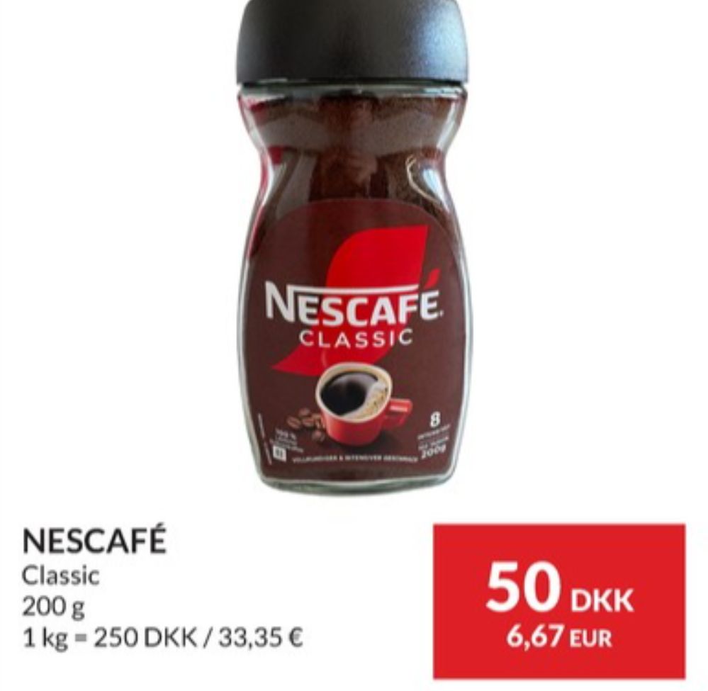 Nescafe Classic, Instant Kaffe