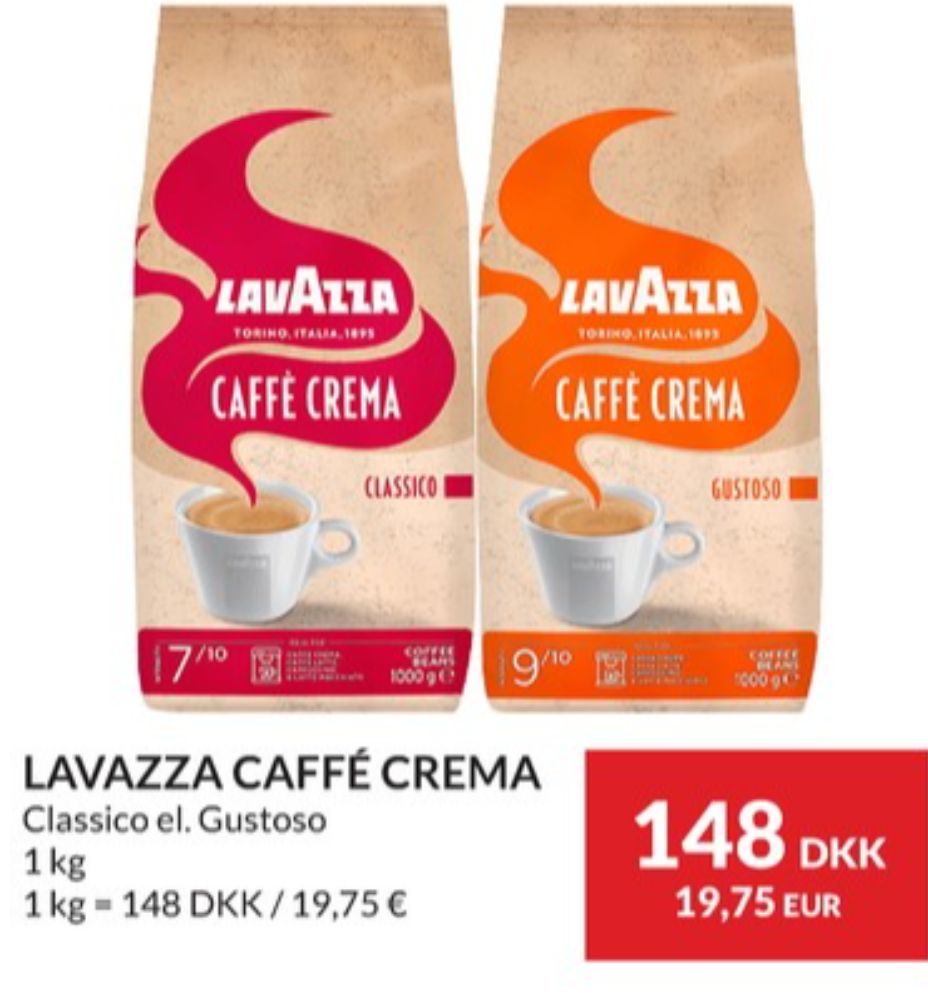 LavAzza Caffe Crema Classico, Kaffebønner