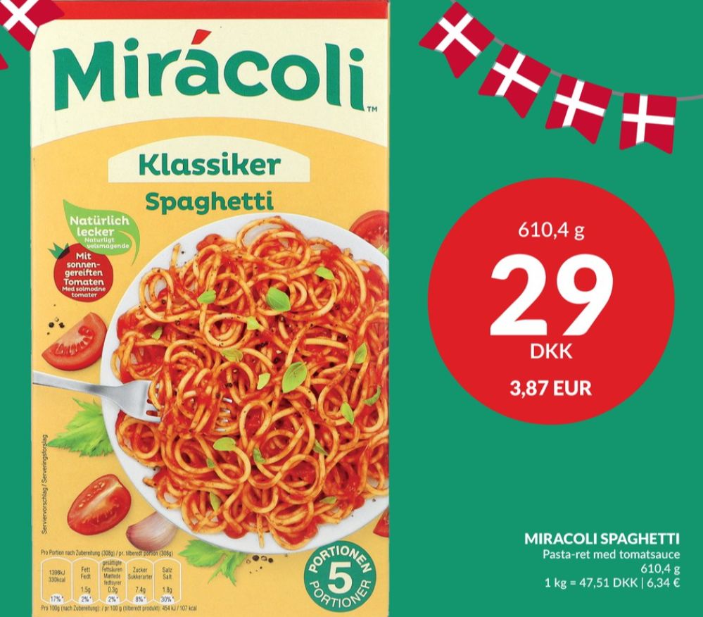 Mirácoli, Pastaretter