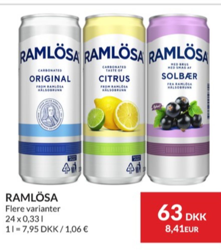 Ramlösa Citrus, Mineralvand med brus 24 pk.