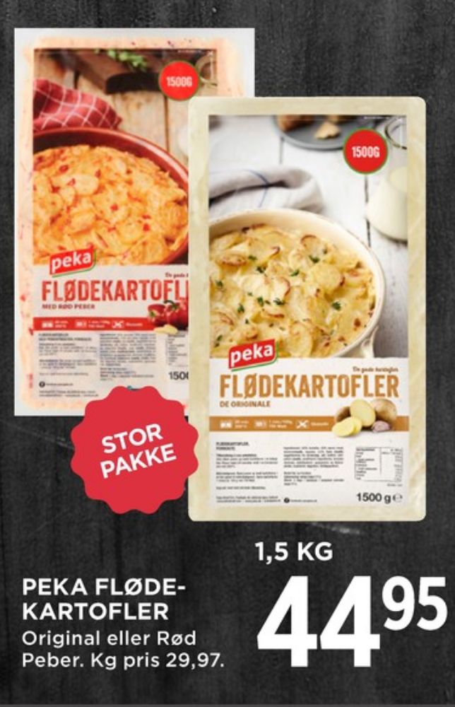 Peka, Flødekartofler