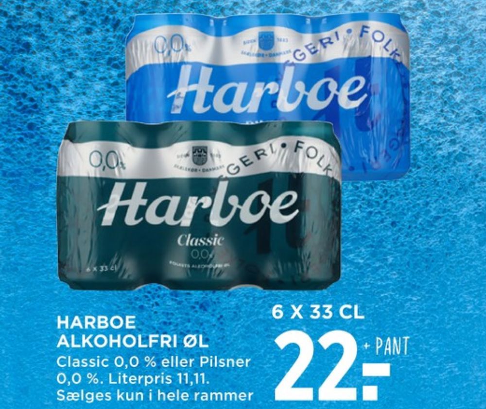 Harboe Pilsner 0,0%, Øl - Alkoholfri 6 pk.