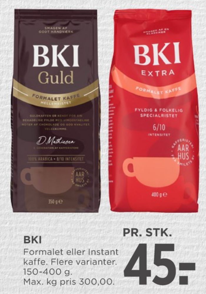 BKI Extra Specialristet, Kaffe Formalet