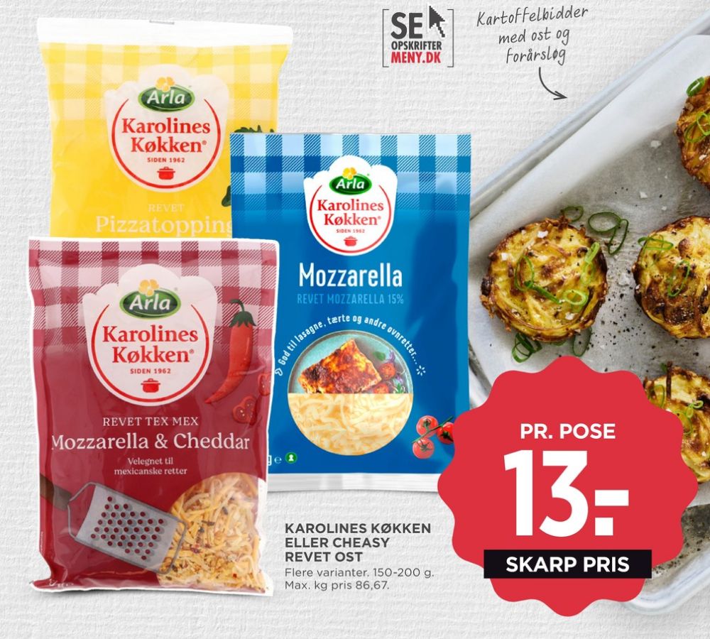 Karolines, Revet ost Pizzatopping