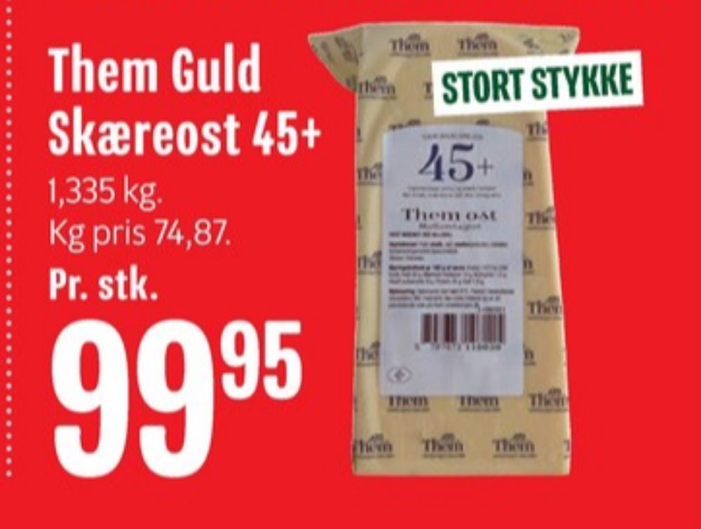 Them Ost, Skæreost Mellemlagret 45+