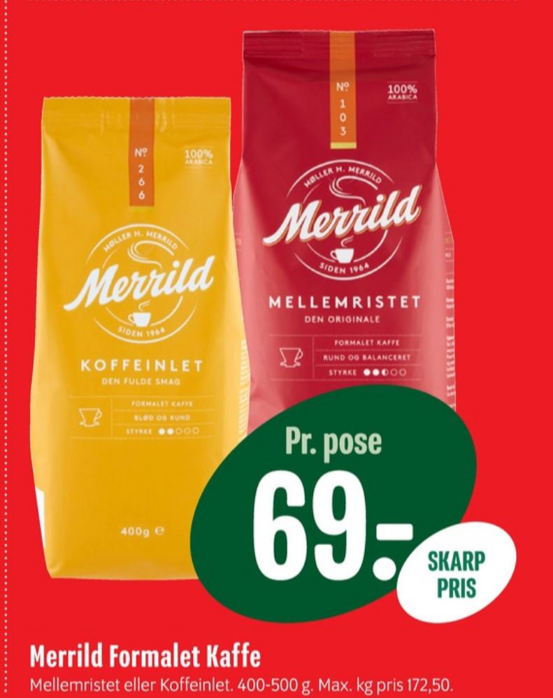 Merrild Mellemristet, Kaffe Formalet