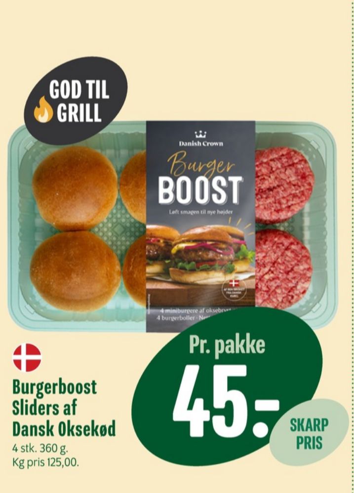 Danish Crown Burger Boost, Hakkebøffer Sliders