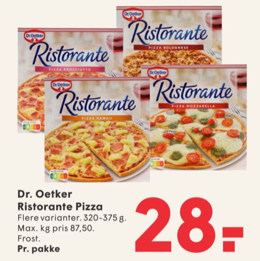Ristorante, Pizza Prosciutto