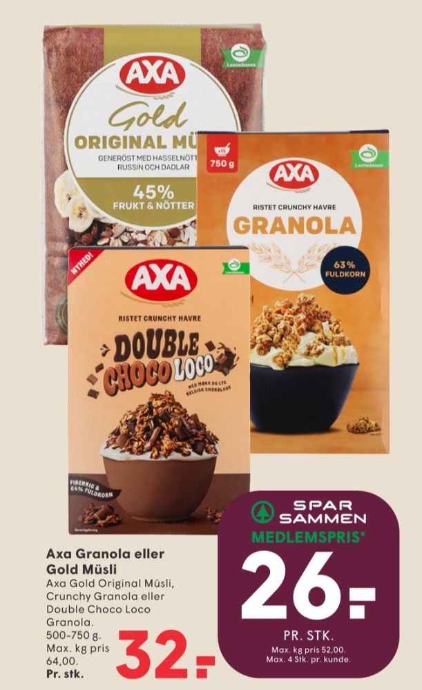 Axa, Crunchy havre Granola 