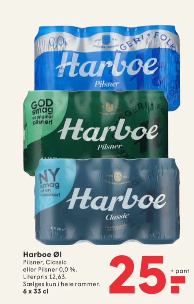Harboe Pilsner 0,0%, Øl - Alkoholfri 6 pk.