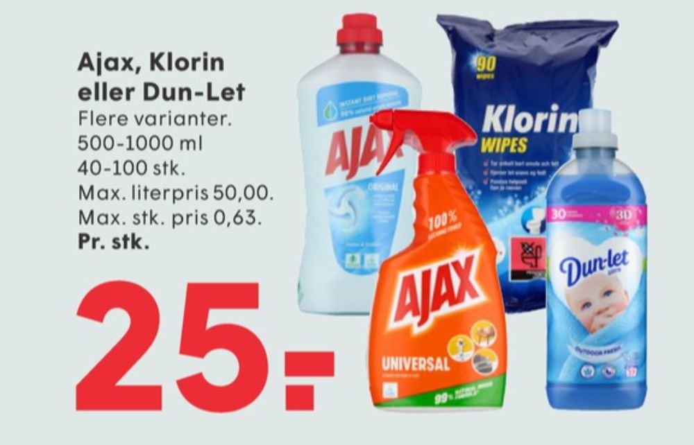 Ajax, Rengøring - universal