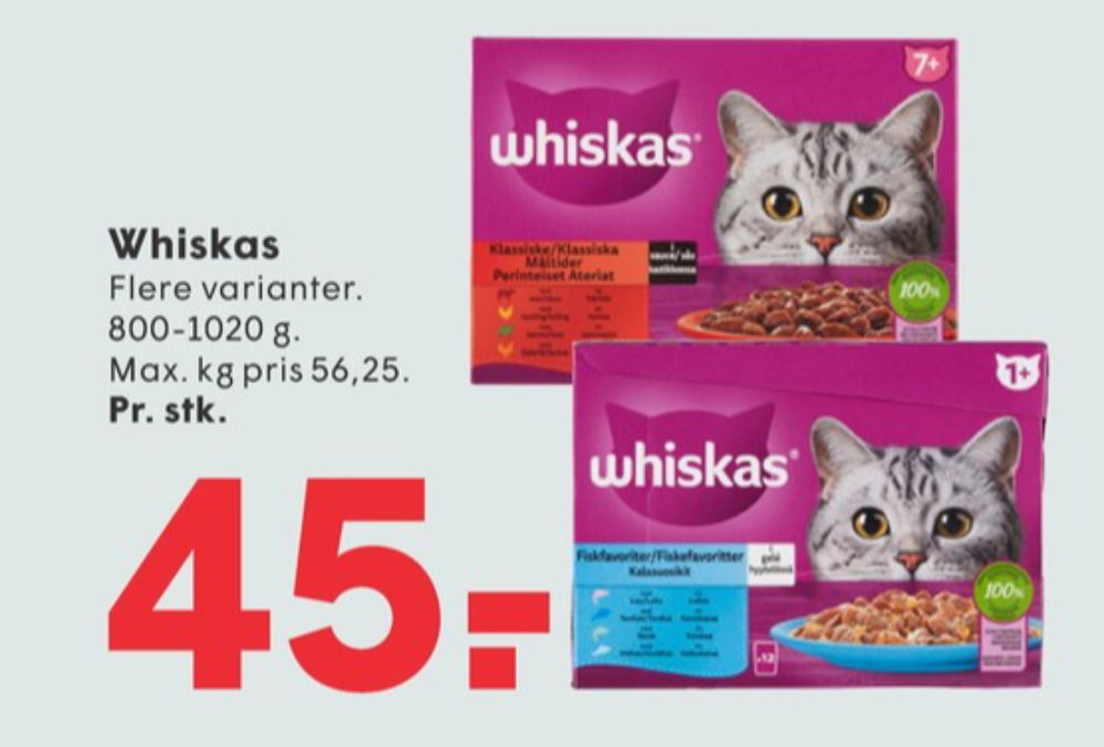 Whiskas, Kattefoder